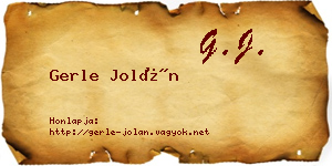 Gerle Jolán névjegykártya